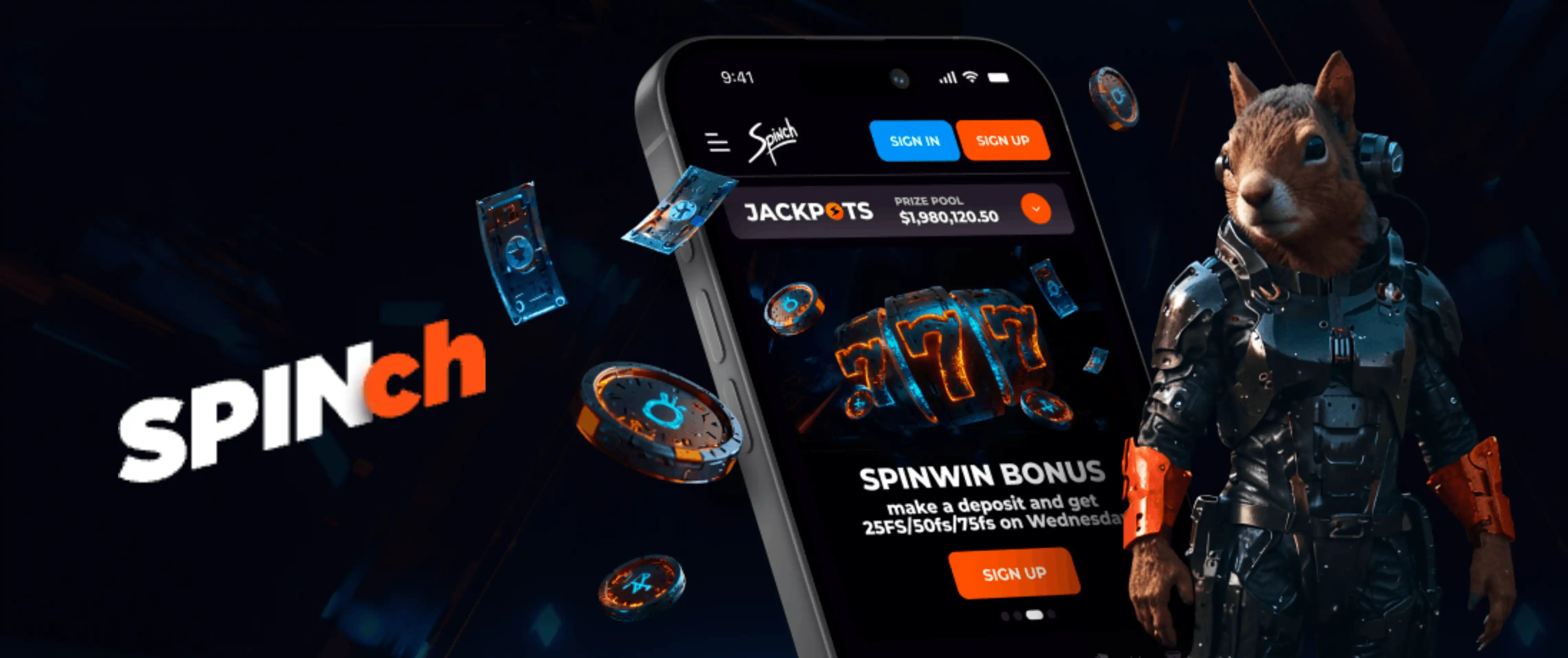 Spinch Casino App-Screenshot